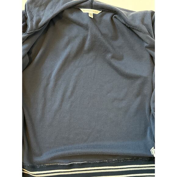 Victoria’s Secret Velour Full-Zip Hoodie Blue Size M Retro Y2K Velvet Sporty - Picture 12 of 12